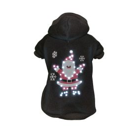 Pet Life LED Lighting Juggling Santa Hooded Sweater Pet Costume (size: Medium - (FBP3BKMD))